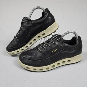 ECCO Cool 2.0 GTX Leather Sneaker Women 38 SZ 7 Gore-Tex Waterproof Black Casual